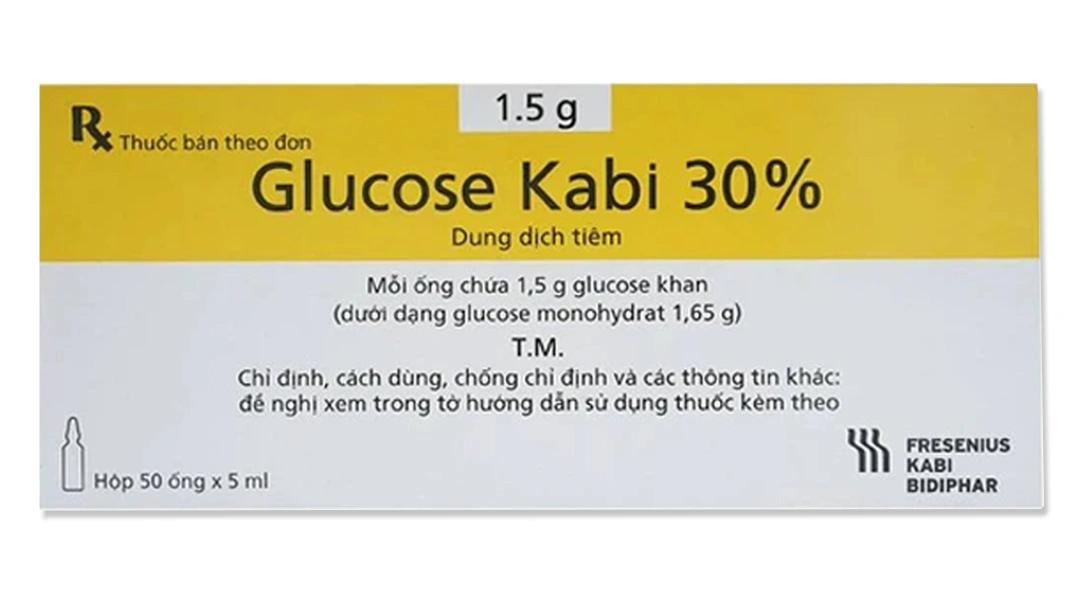 Dung dịch tiêm Glucose Kabi 30% trị hạ đường huyết nặng (50 ống x 5ml) - 