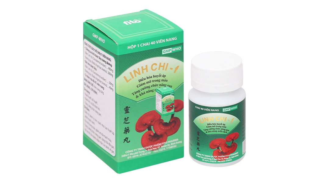 Linh Chi-F điều hòa huyết áp, giảm mỡ trong máu lọ 40 viên - 