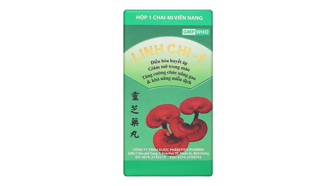 Linh Chi-F điều hòa huyết áp, giảm mỡ trong máu lọ 40 viên - 1