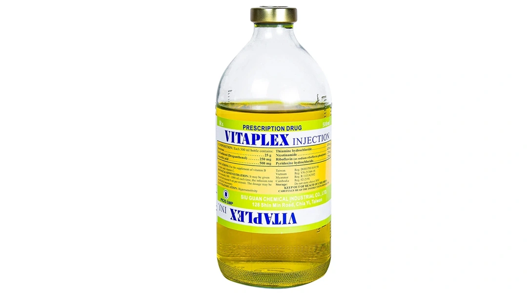 Dung dịch tiêm truyền Vitaplex Injection trị thiếu vitamin nhóm B chai 500ml - 