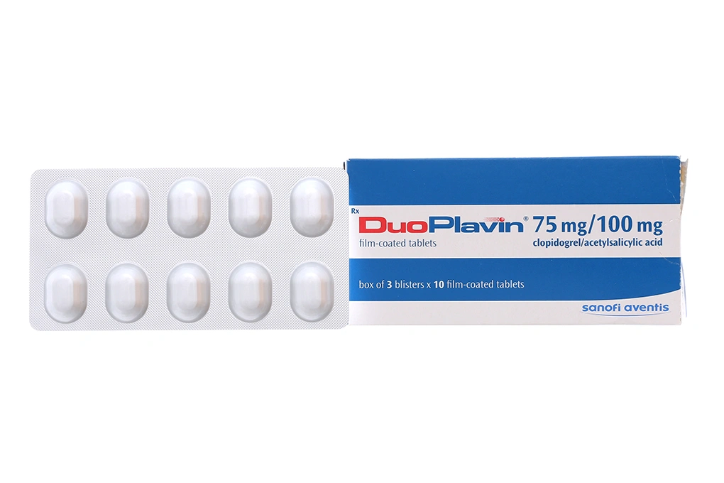 DuoPlavin 75mg/100mg phòng và trị huyết khối (3 vỉ x 10 viên) - 