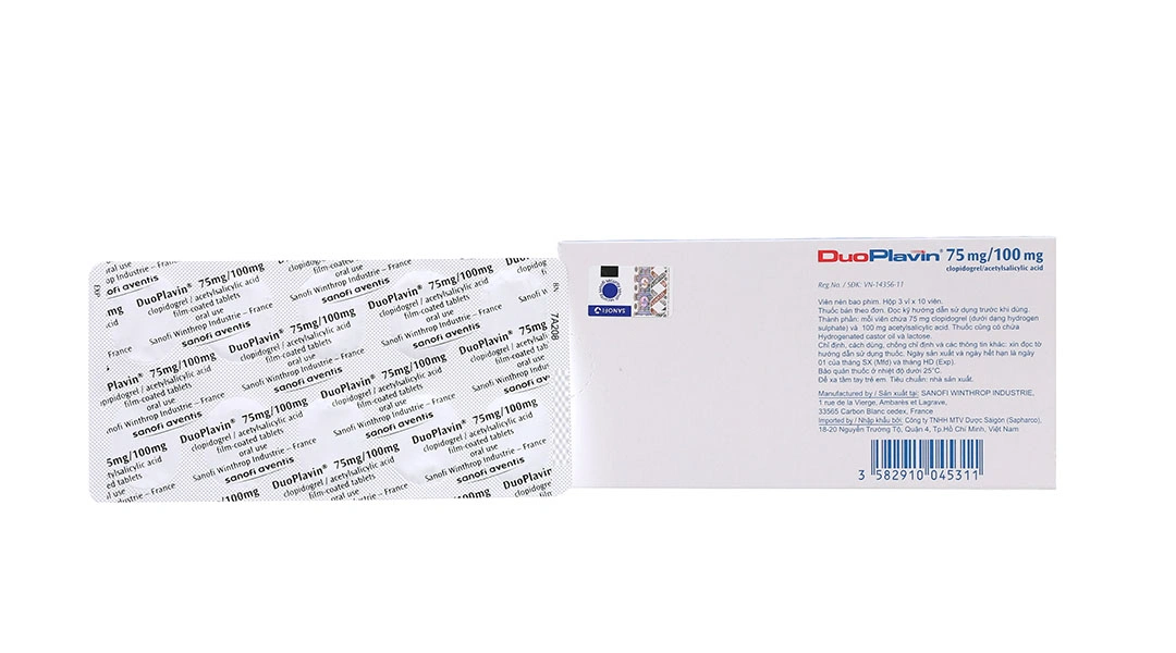 DuoPlavin 75mg/100mg phòng và trị huyết khối (3 vỉ x 10 viên) - 6