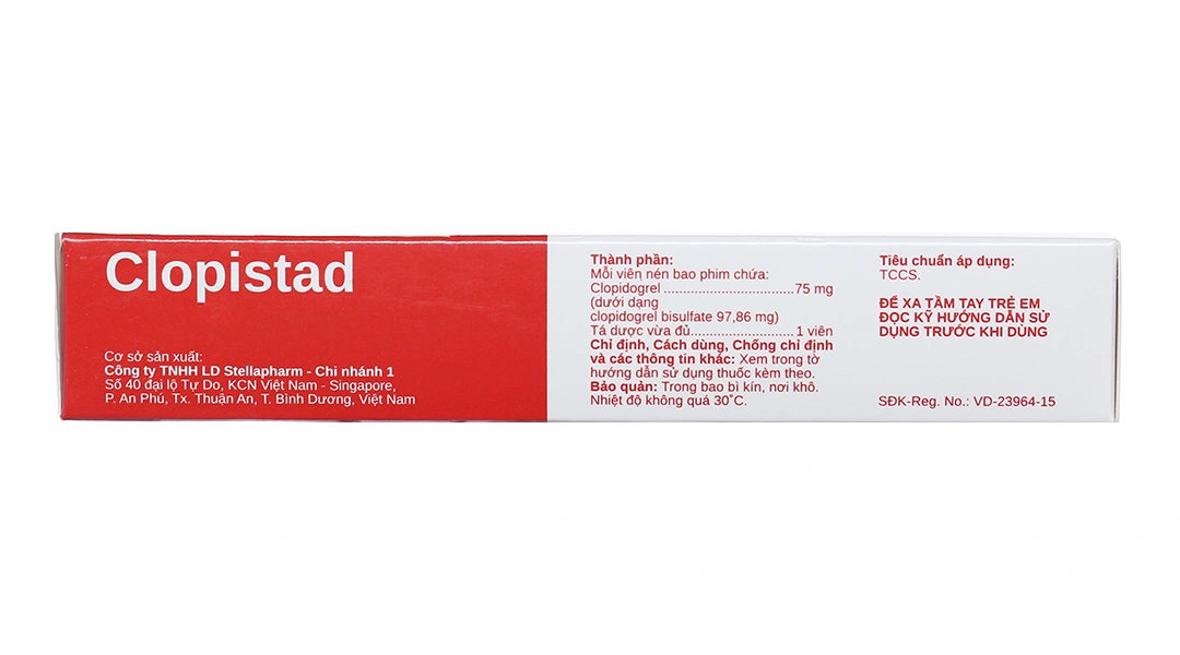 Clopistad 75mg phòng ngừa các biến cố do huyết khối động mạch (3 vỉ x 10 viên) - 2