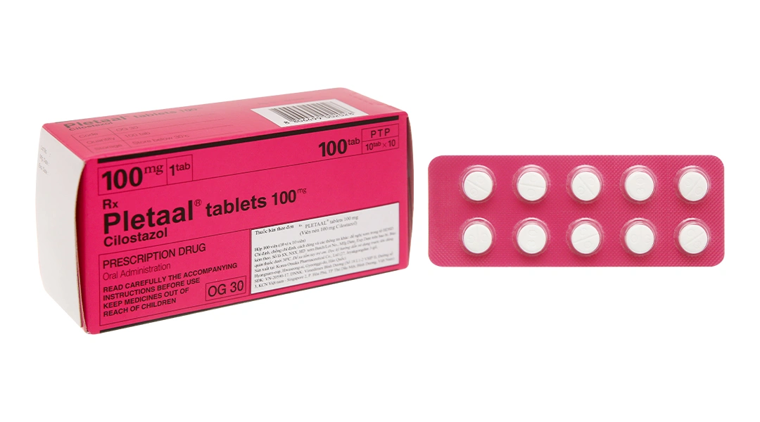 Pletaal Tablets 100mg trị thiếu máu cục bộ (10 vỉ x 10 viên) - 