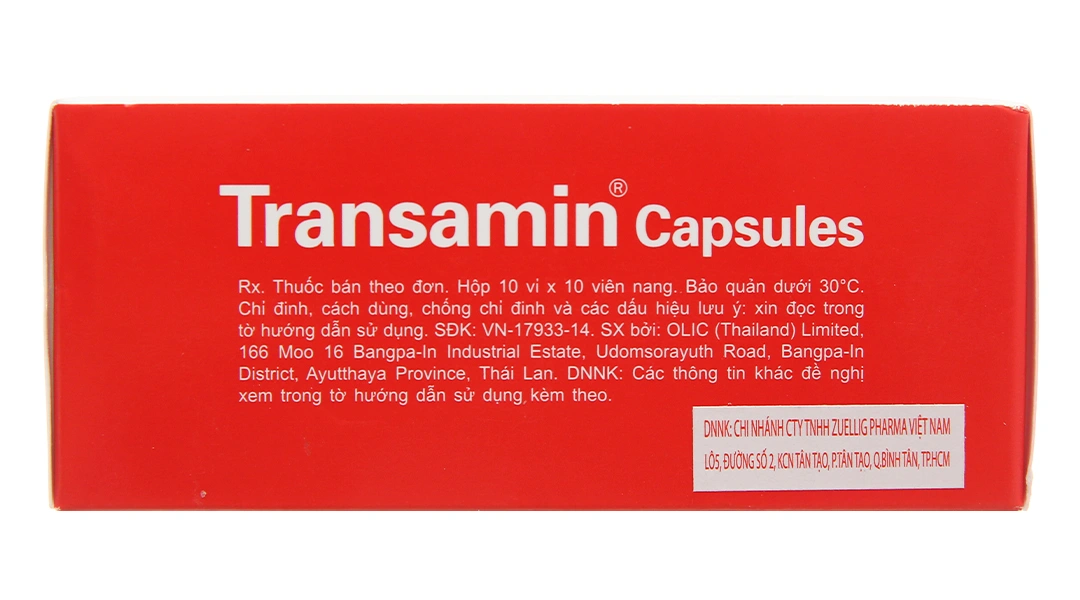 Transamin Capsules 250mg điều trị chảy máu do tăng tiêu firin (10 vỉ x 10 viên) - 2