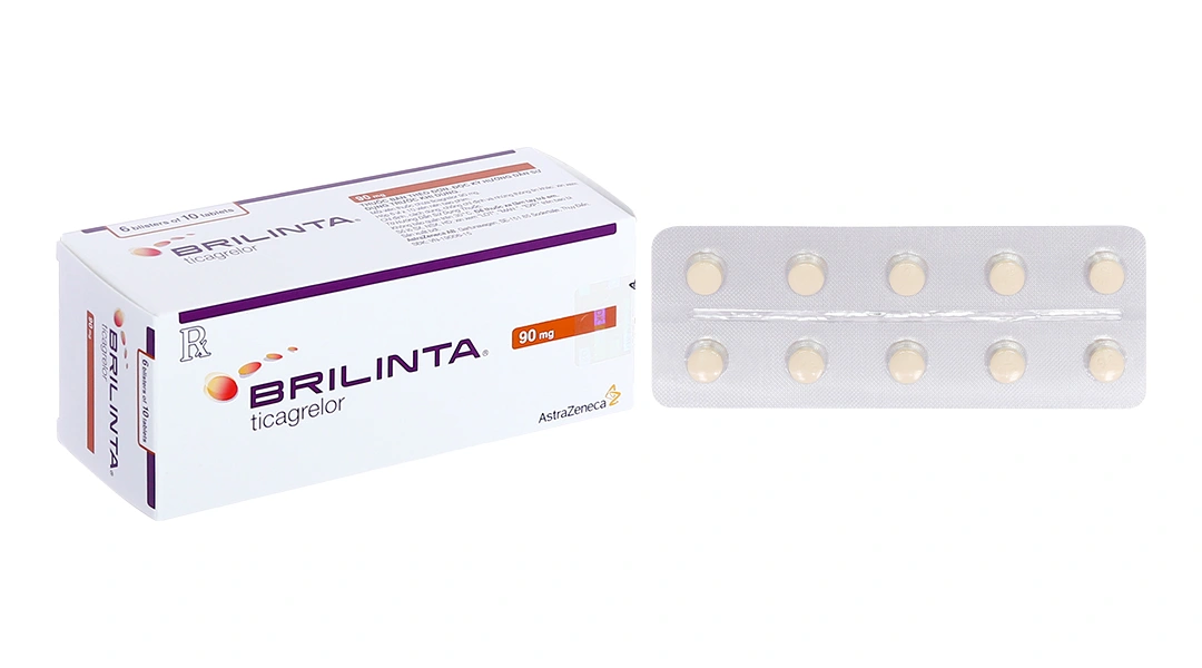 Brilinta 90mg phòng ngừa biến cố huyết khối (6 vỉ x 10 viên) - 