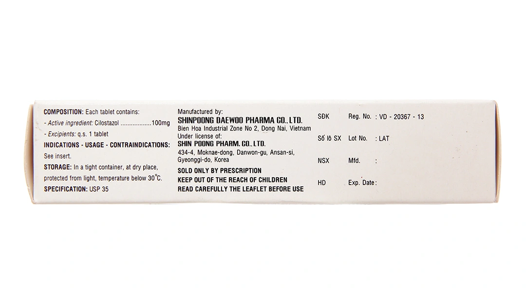SPLostal 100mg phòng và trị huyết khối (3 vỉ x 10 viên) - 3