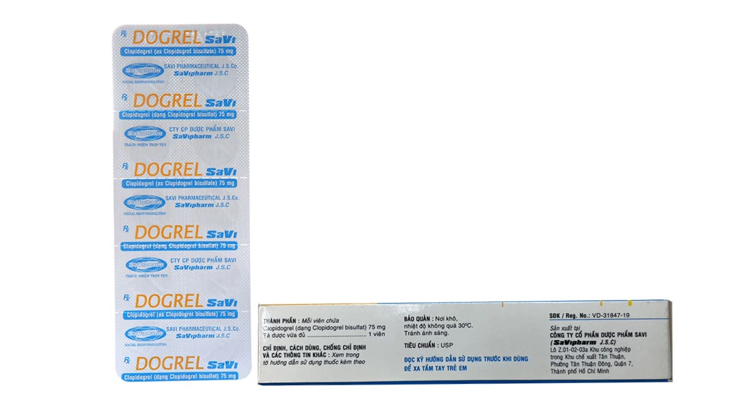 Dogrel SaVi 75mg ngừa xơ vữa động mạch (3 vỉ x 10 viên) - 2