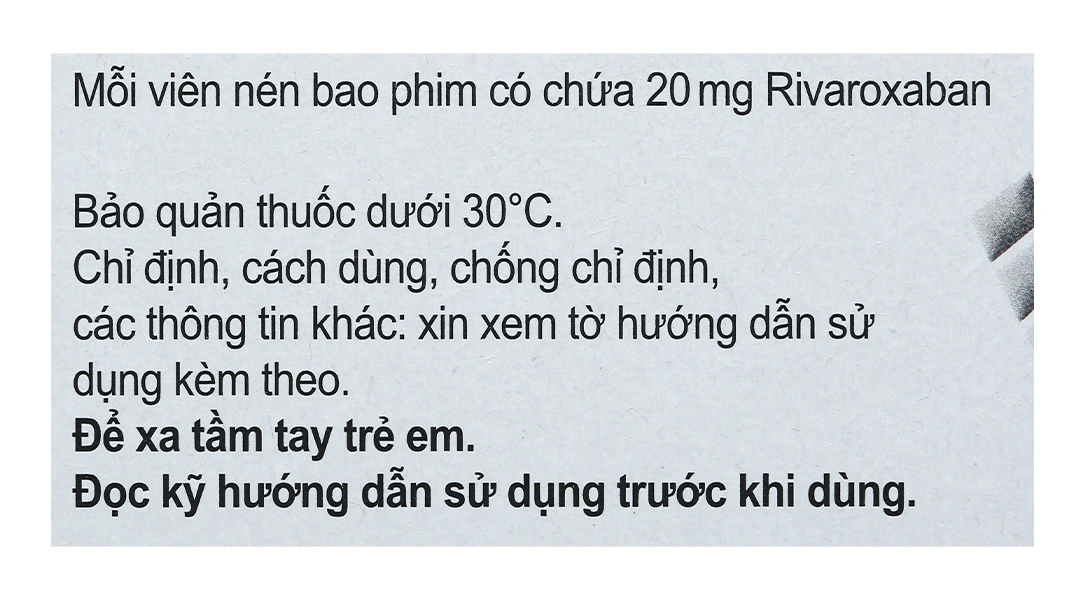 Xarelto 20mg phòng và trị huyết khối (1 vỉ x 14 viên) - 5