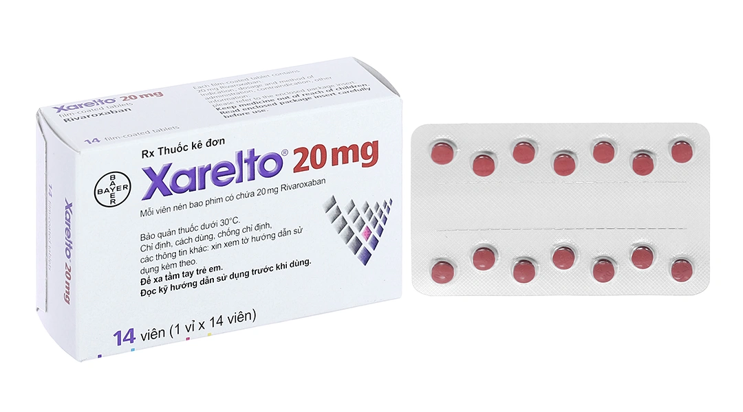 Xarelto 20mg phòng và trị huyết khối (1 vỉ x 14 viên) - 