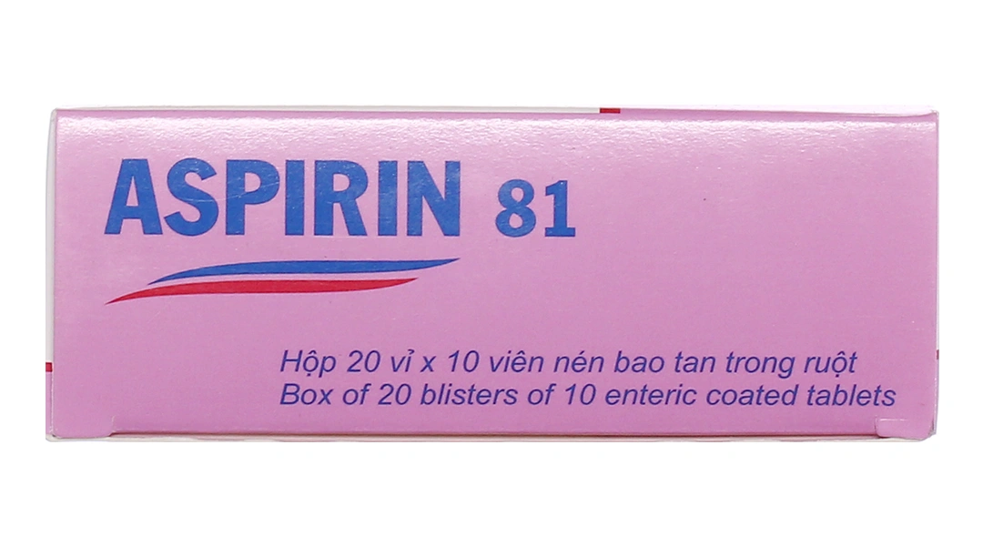 Aspirin 81 dự phòng đột quỵ, nhồi máu cơ tim (20 vỉ x 10 viên) - 1