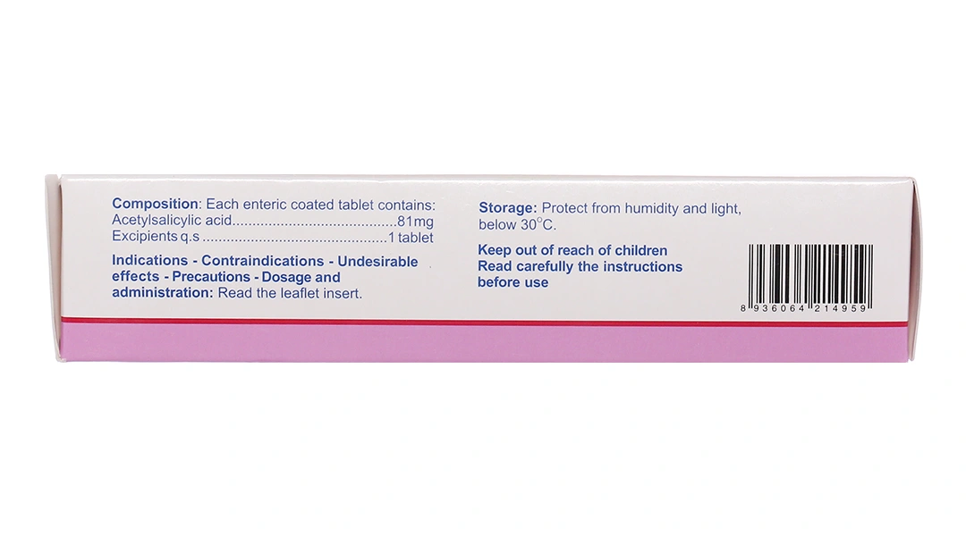 Aspirin 81 dự phòng đột quỵ, nhồi máu cơ tim (20 vỉ x 10 viên) - 2