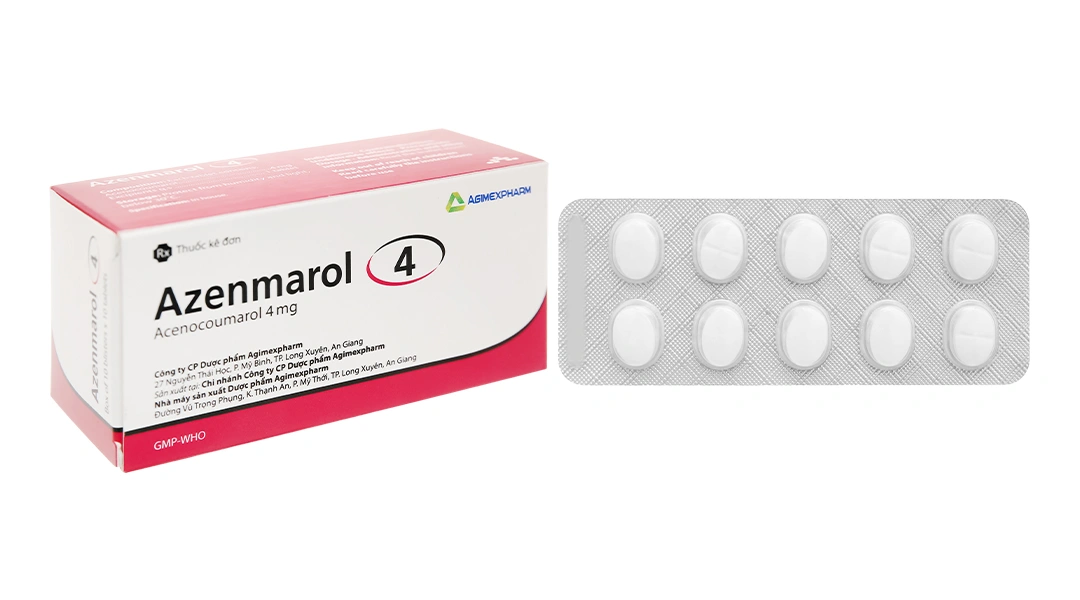 Azenmarol 4 phòng và trị huyết khối (10 vỉ x 10 viên) - 