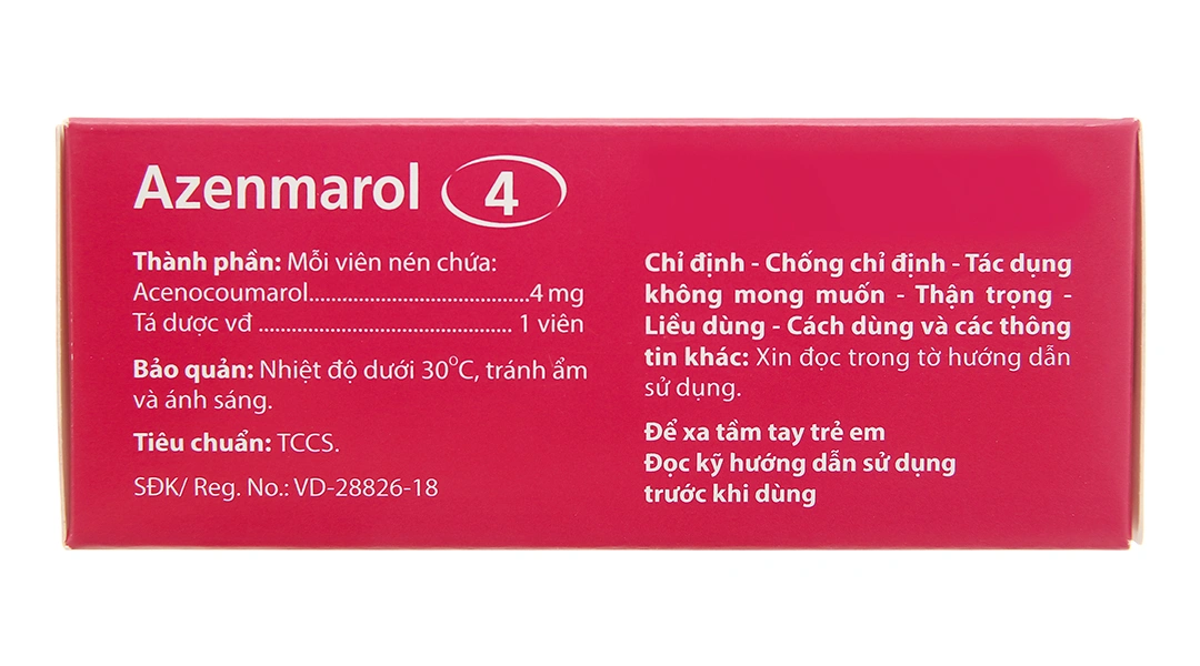 Azenmarol 4 phòng và trị huyết khối (10 vỉ x 10 viên) - 2