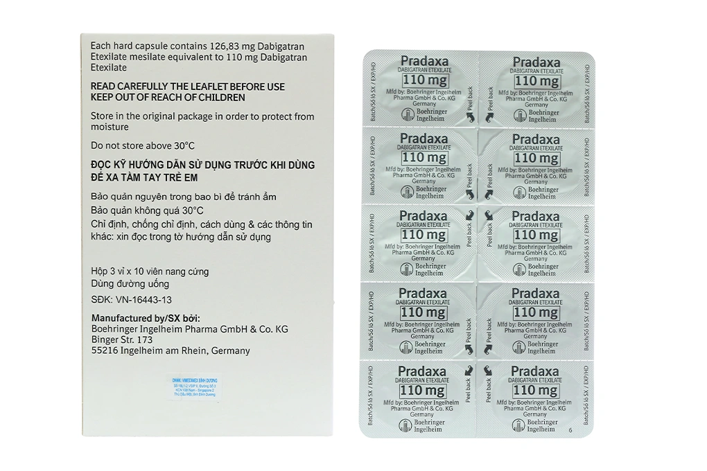 Pradaxa 110mg phòng và trị huyết khối (3 vỉ x 10 viên) - 1