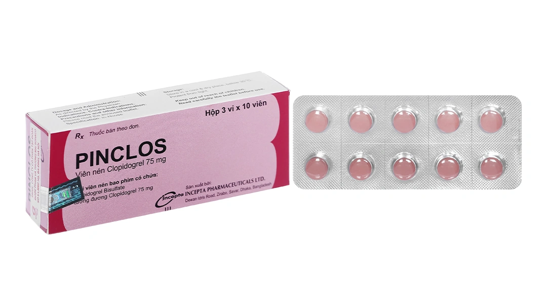 Pinclos 75mg ngừa xơ vữa động mạch (3 vỉ x 10 viên) - 