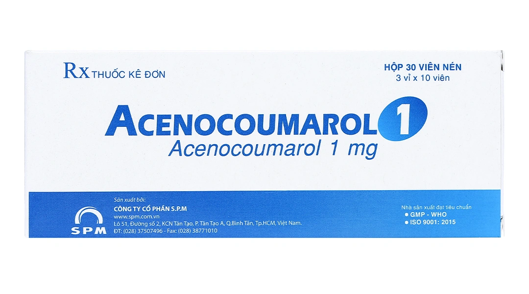 Acenocoumarol 1 SPM phòng và trị bệnh nghẽn mạch (3 vỉ x 10 viên) - 2