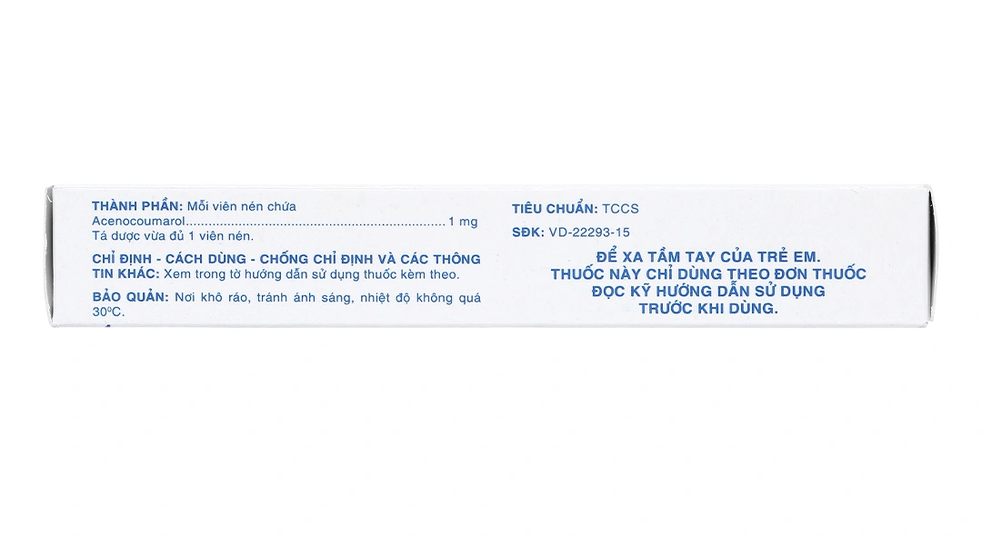 Acenocoumarol 1 SPM phòng và trị bệnh nghẽn mạch (3 vỉ x 10 viên) - 4