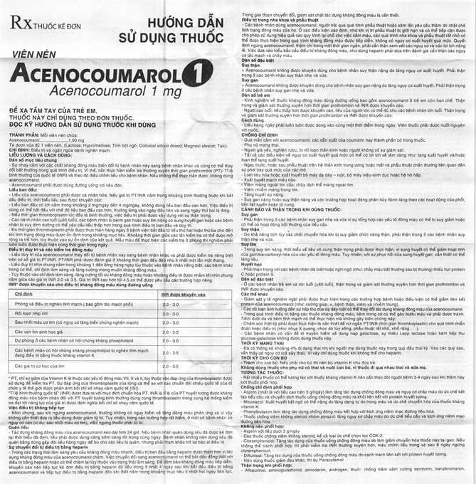 Acenocoumarol 1 SPM phòng và trị bệnh nghẽn mạch (3 vỉ x 10 viên) - 5