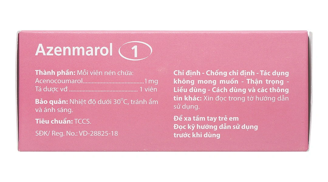 Azenmarol 1 dự phòng biến chứng huyết khối tắc mạch (10 vỉ x 10 viên) - 2