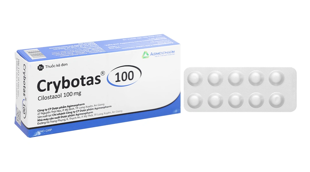 Crybotas 100 điều trị cơn đau cách hồi do bệnh động mạch chi dưới (3 vỉ x 10 viên) - 