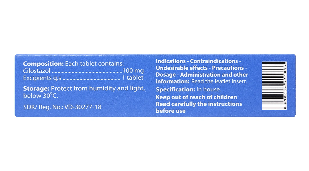 Crybotas 100 điều trị cơn đau cách hồi do bệnh động mạch chi dưới (3 vỉ x 10 viên) - 3