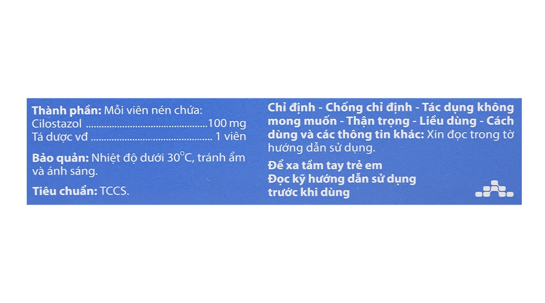 Crybotas 100 điều trị cơn đau cách hồi do bệnh động mạch chi dưới (3 vỉ x 10 viên) - 4