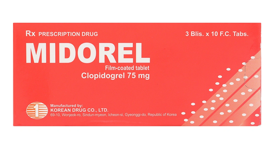 Midorel 75mg giảm biến cố do xơ vữa động mạch (3 vỉ x 10 viên) - 1
