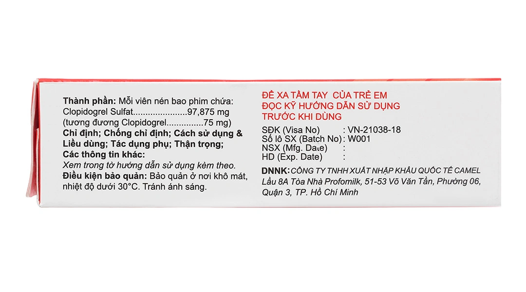 Midorel 75mg giảm biến cố do xơ vữa động mạch (3 vỉ x 10 viên) - 2