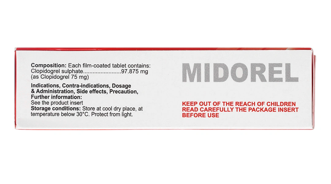 Midorel 75mg giảm biến cố do xơ vữa động mạch (3 vỉ x 10 viên) - 3