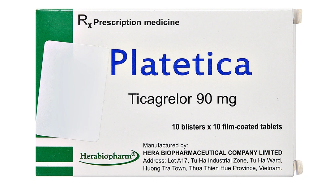 Platetica 90mg dự phòng biến cố huyết khối do xơ vữa (10 vỉ x 10 viên) - 1