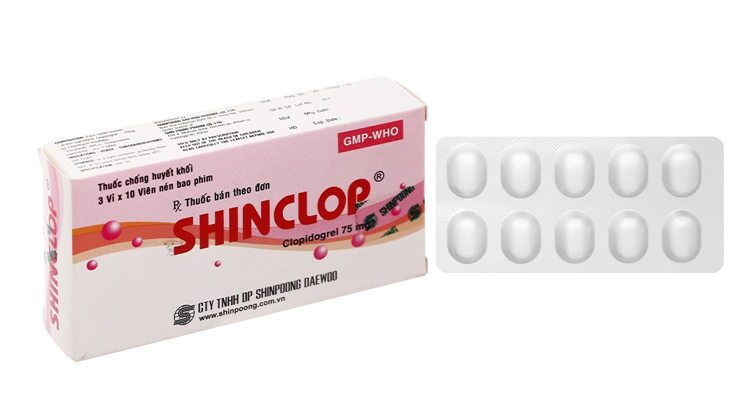 Shinclop 75mg ngừa xơ vữa động mạch (3 vỉ x 10 viên) - 