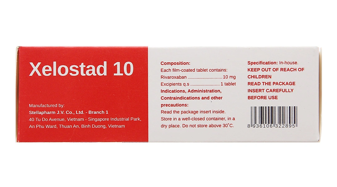 Xelostad 10 phòng và trị huyết khối (3 vỉ x 10 viên) - 2