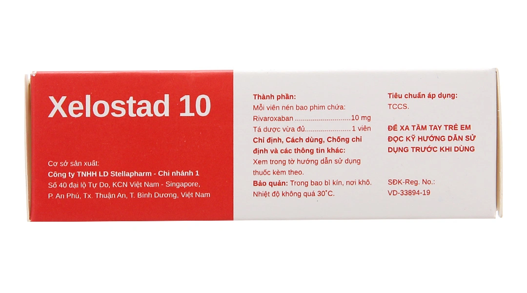 Xelostad 10 phòng và trị huyết khối (3 vỉ x 10 viên) - 3
