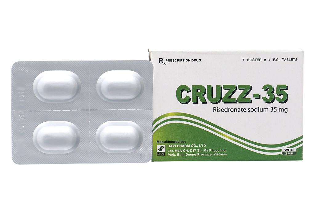 Cruzz-35 phòng và trị loãng xương (1 vỉ x 4 viên) - 