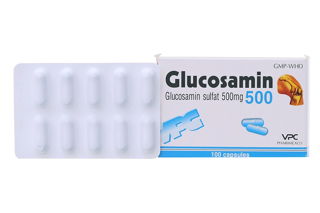 Glucosamin 500 VPC 500mg giảm triệu chứng thoái hóa khớp (10 vỉ x 10 viên) - 