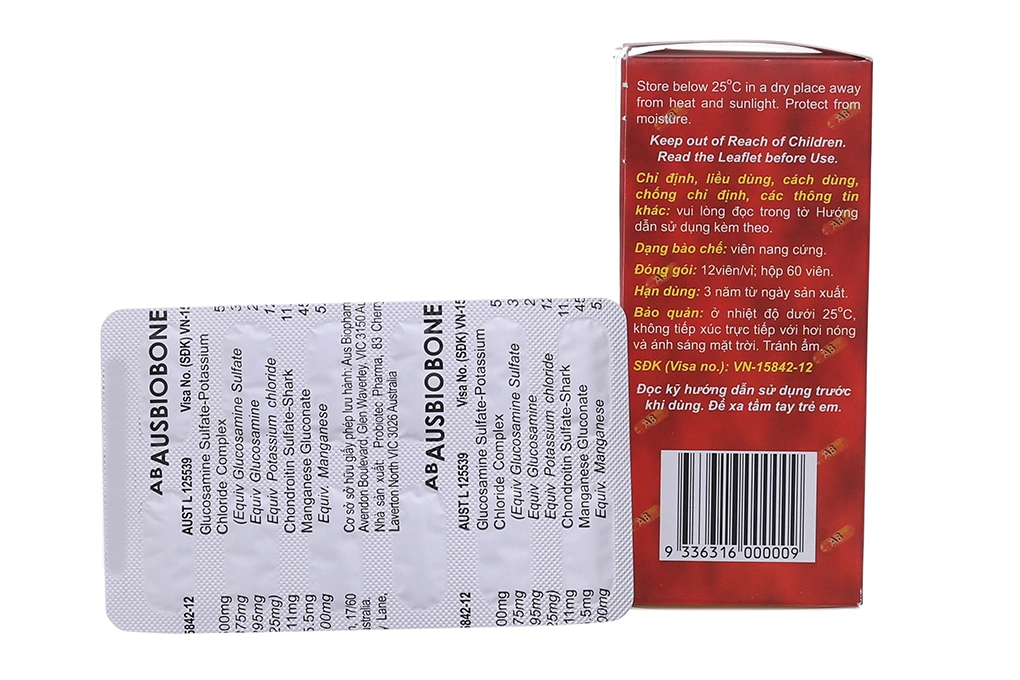 AB Ausbiobone giảm triệu chứng thoái hóa khớp gối nhẹ đến trung bình (5 vỉ x 12 viên) - 1