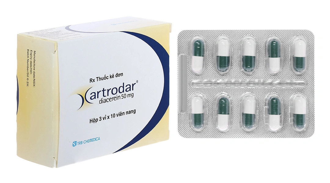Artrodar 50mg trị triệu chứng thoái hóa xương khớp (3 vỉ x 10 viên) - 