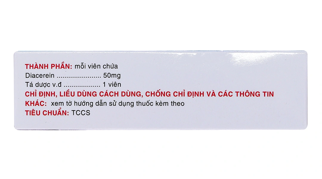 Diacerein TNP 50mg trị thoái hóa khớp hông hoặc gối (3 vỉ x 10 viên) - 2