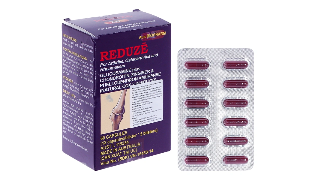 Reduze giảm triệu chứng bị viêm khớp gối nhẹ và trung bình (5 vỉ x 12 viên) - 