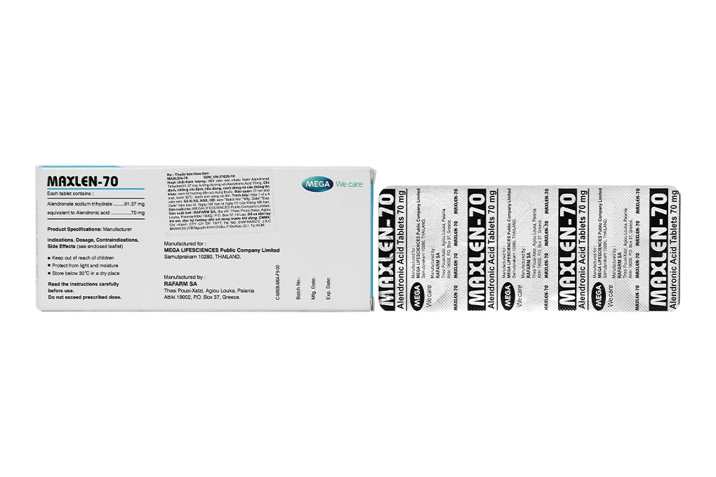 Maxlen-70 trị loãng xương (1 vỉ x 4 viên) - 1