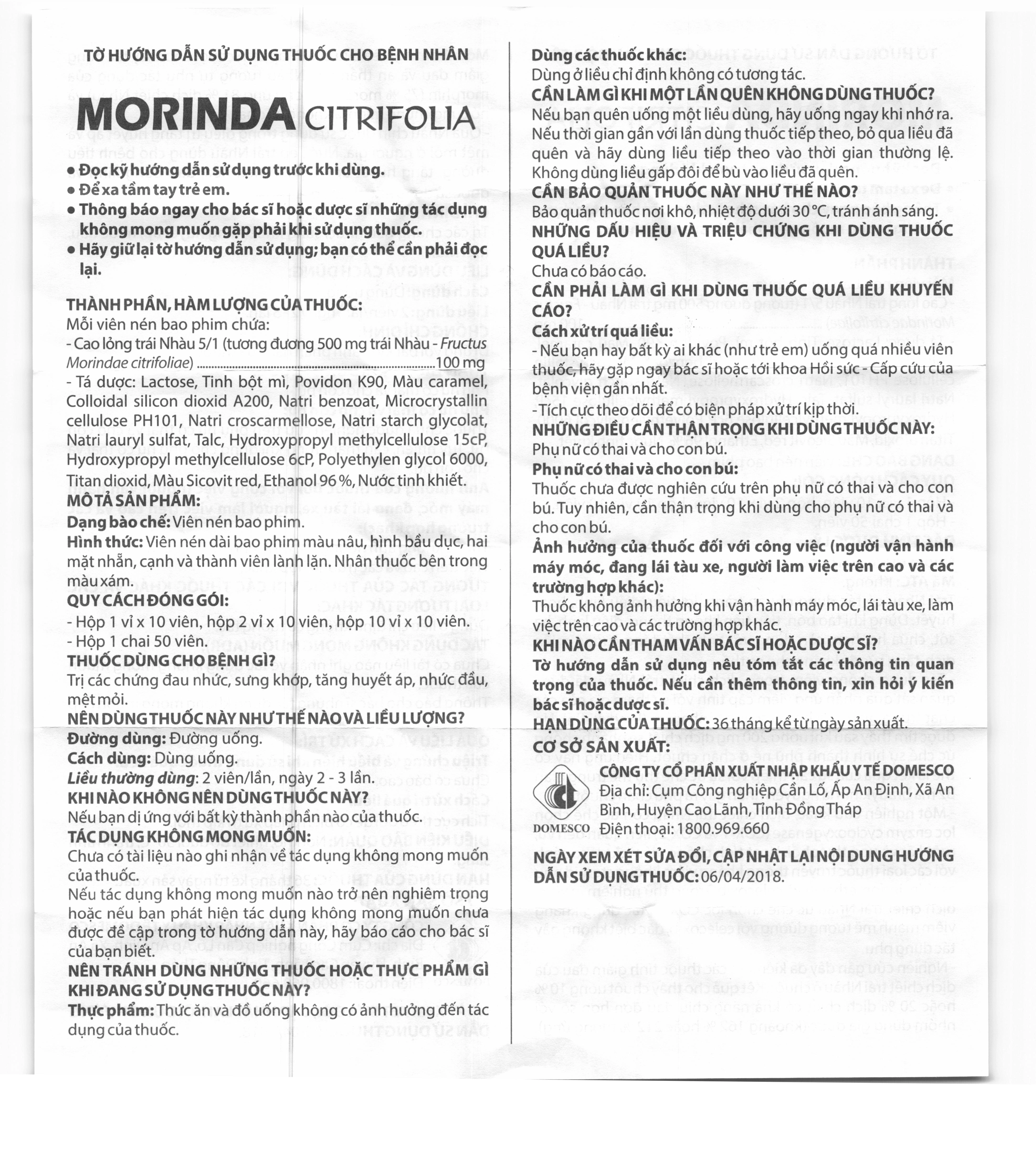Morinda Citrifolia 100mg trị đau nhức, sưng khớp lọ 50 viên - 7