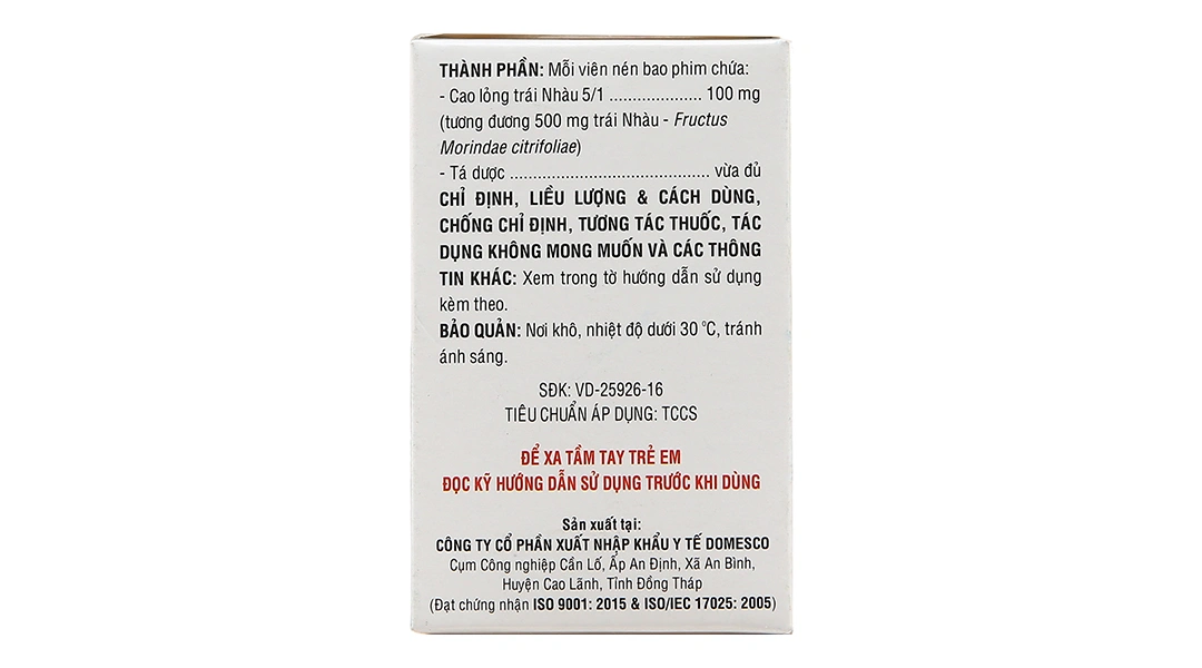 Morinda Citrifolia 100mg trị đau nhức, sưng khớp lọ 50 viên - 4