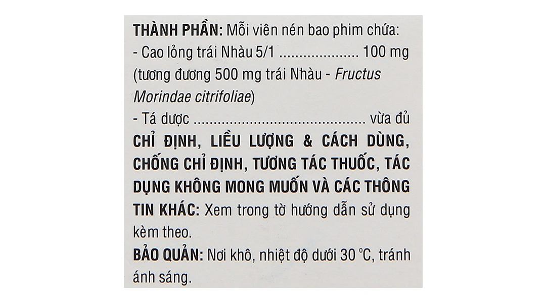 Morinda Citrifolia 100mg trị đau nhức, sưng khớp lọ 50 viên - 6