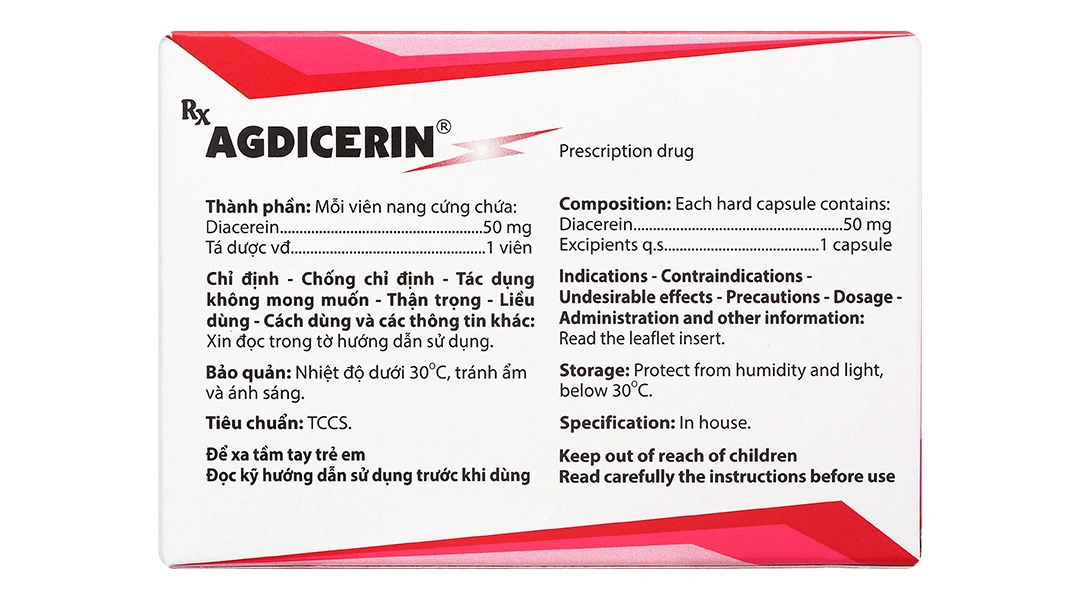 Agdicerin 50mg trị thoái hóa khớp tác dụng chậm (3 vỉ x 10 viên) - 1
