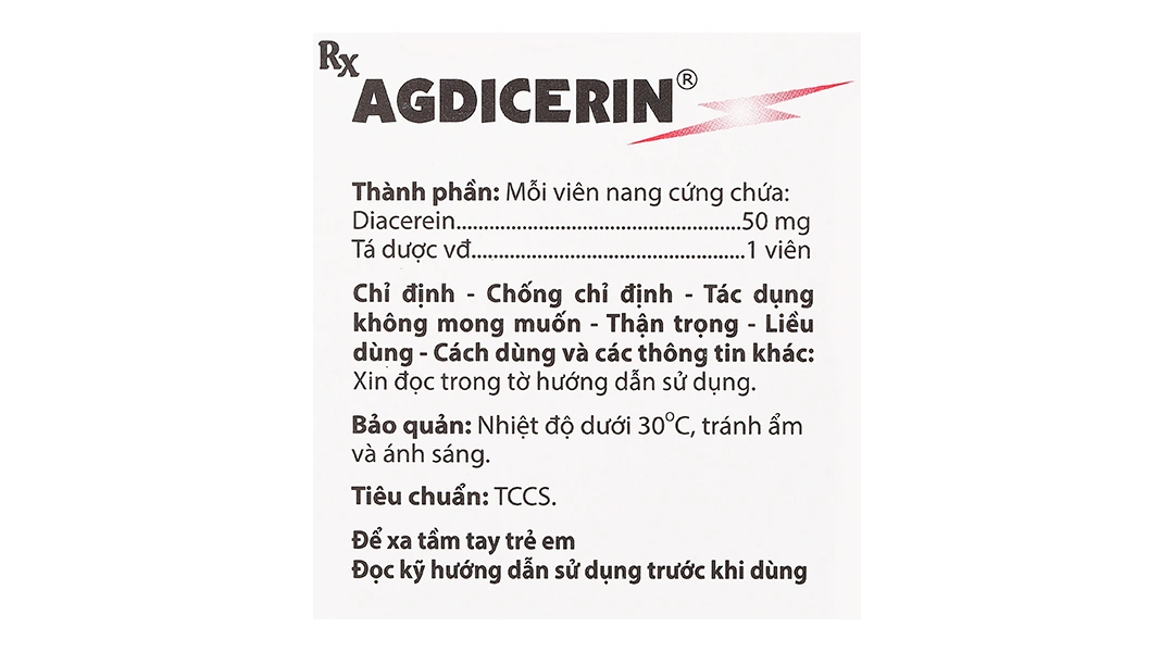 Agdicerin 50mg trị thoái hóa khớp tác dụng chậm (3 vỉ x 10 viên) - 4