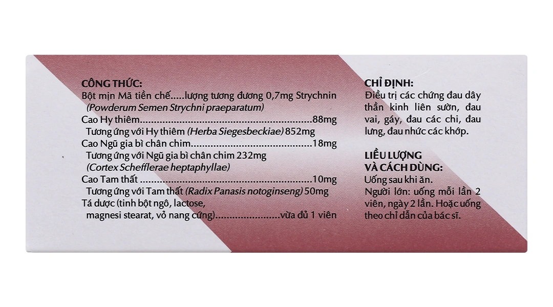 Viên Phong Thấp Fengshi OPC trị đau dây thần kinh, đau khớp (5 vỉ x 10 viên) - 3