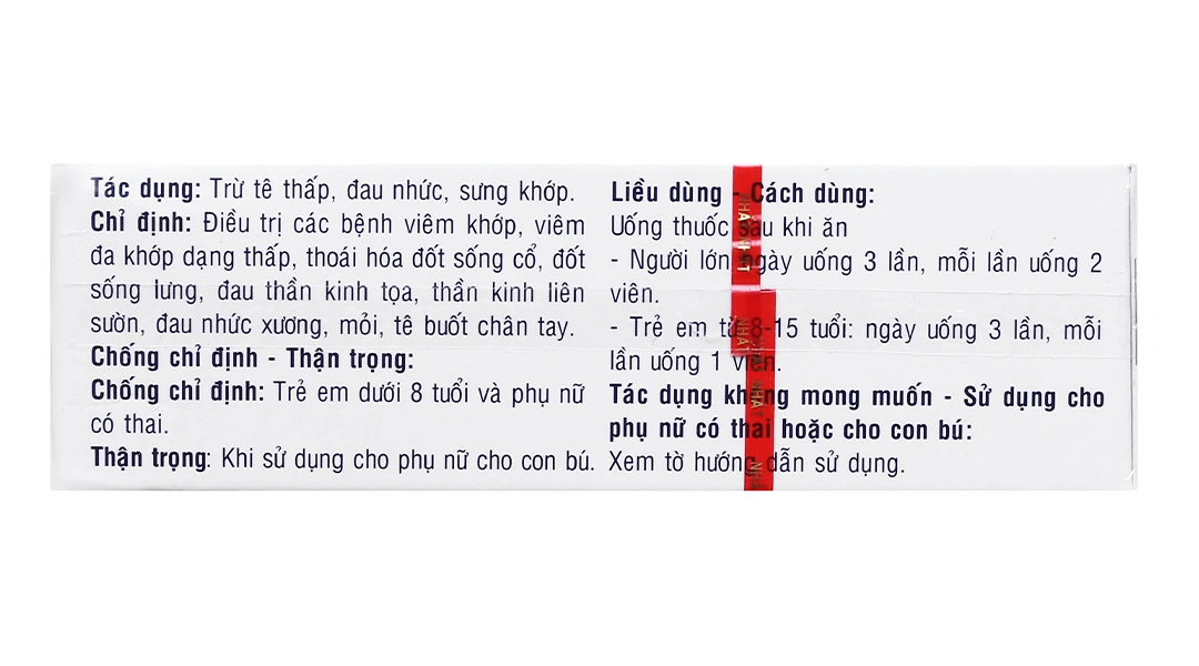Phong Tê Thấp Nhất Nhất trị viêm khớp, thoái hóa đốt sống (3 vỉ x 10 viên) - 1