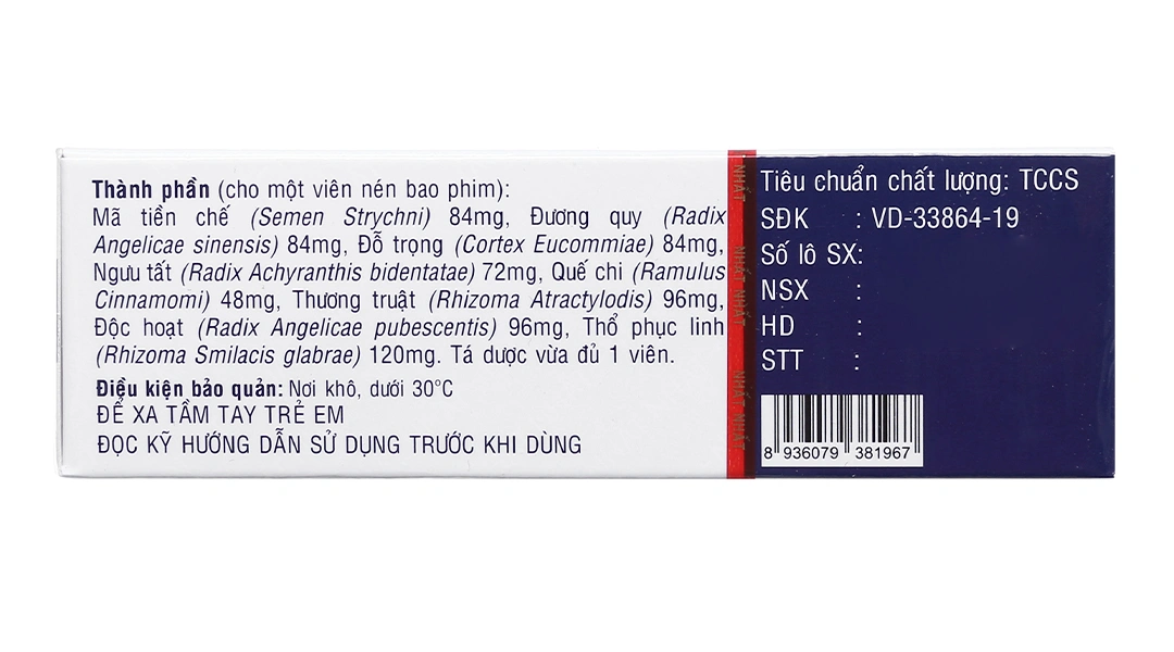 Phong Tê Thấp Nhất Nhất trị viêm khớp, thoái hóa đốt sống (3 vỉ x 10 viên) - 2