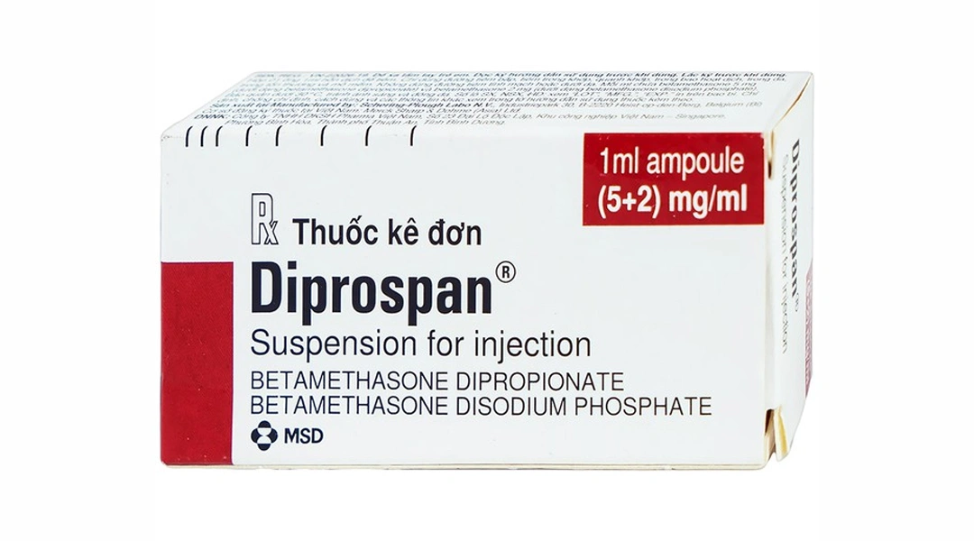 Hỗn dịch tiêm Diprospan trị bệnh cơ xương và mô mềm (1 ống x 1ml) - 